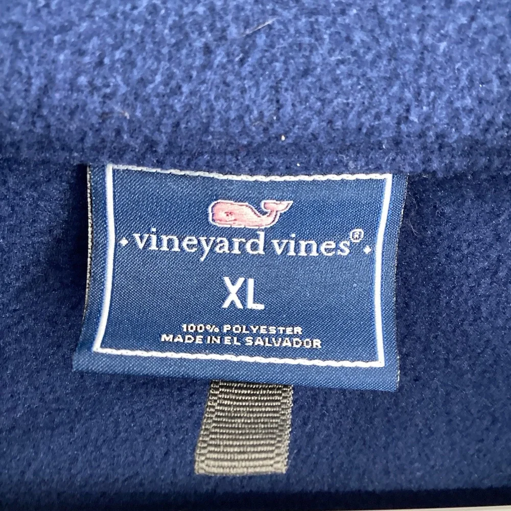 Vineyard Vines Jacket Mens Extra Large XL Navy Blue Harbor Tech‎ Fleece Full Zip